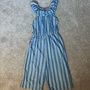 Wonder Nation Blue and White Striped Kids XL (14-16) Jumpsuit